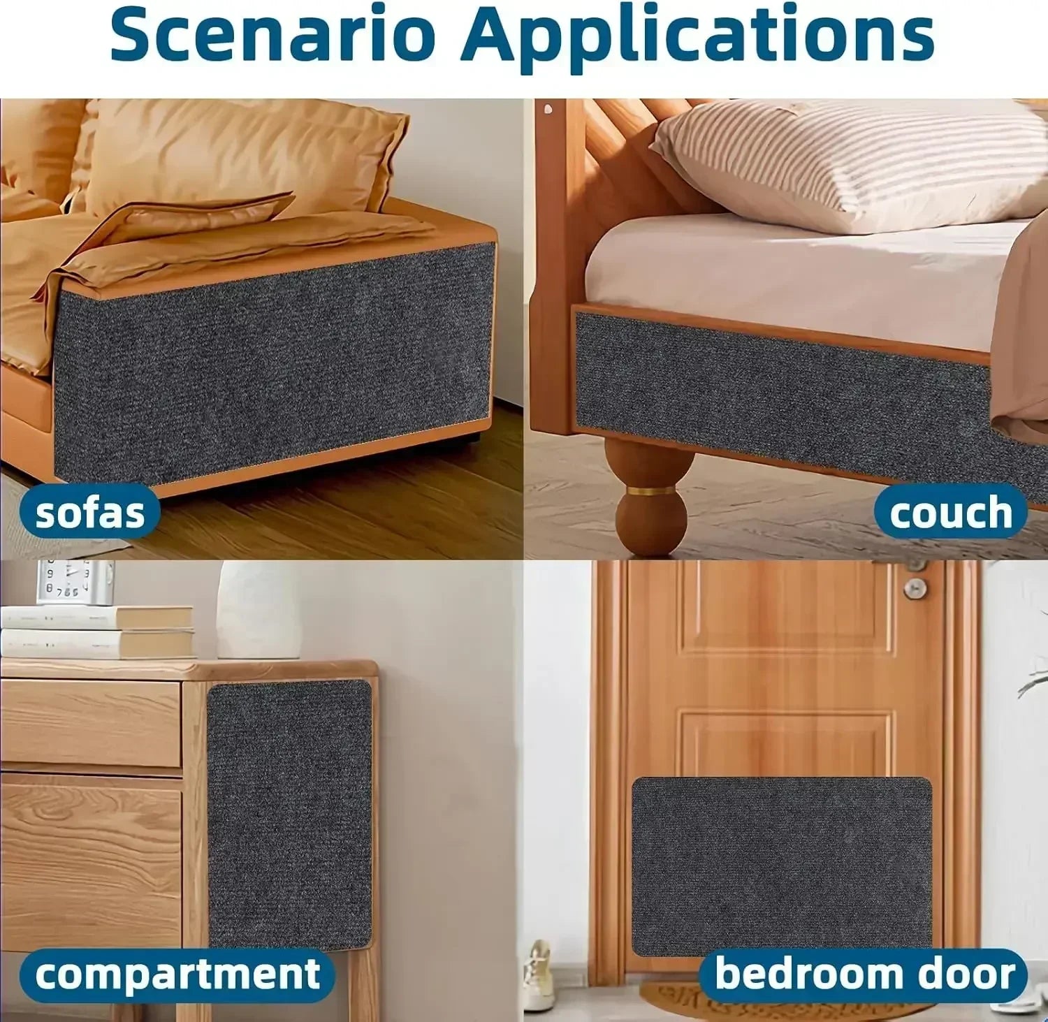 Self Adhesive Cat Scratching Mat Trimmable Furniture & Sofa Corner Protector for Cats