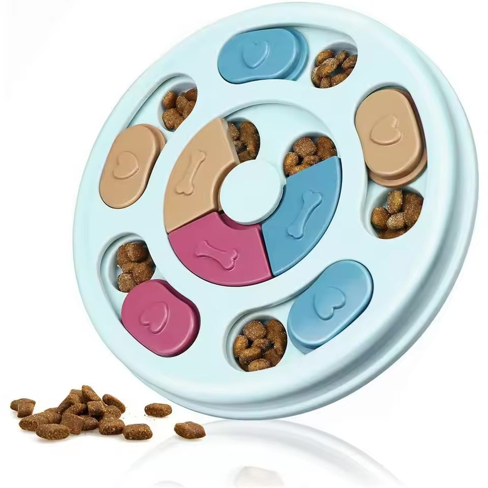 Dog Puzzle Feeder Toy Interactive Slow Feed IQ Bowl for Cats & Dogs