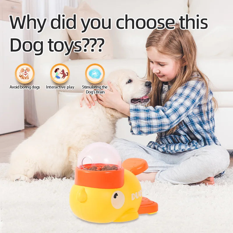 Little Yellow Duck Pet Treat Dispenser Interactive IQ Training Feeding Toy for Dogs & Cats