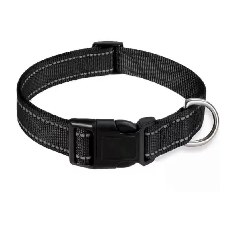 Reflective Dog Collar Adjustable Safety Nylon Collar & Leash for Small & Medium Dogs