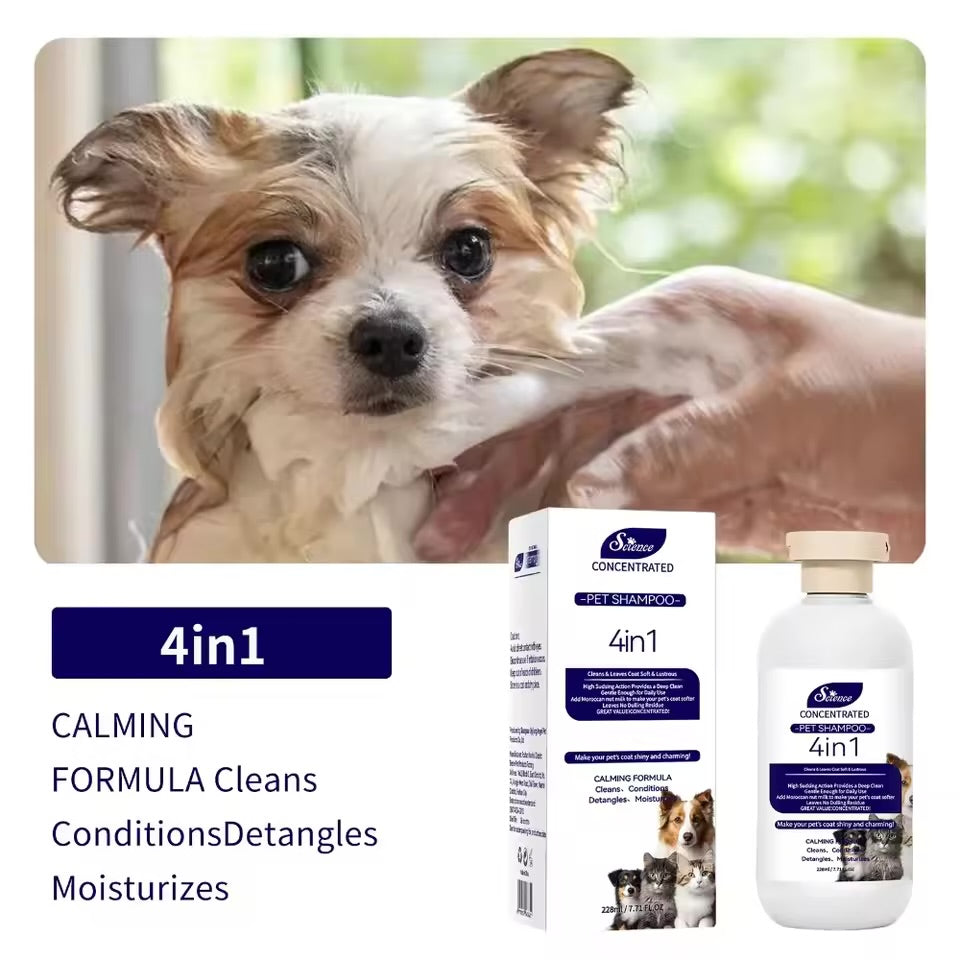 Soothing Pet Grooming Shampoo Hypoallergenic Formula for Sensitive Skin Cats & Dogs