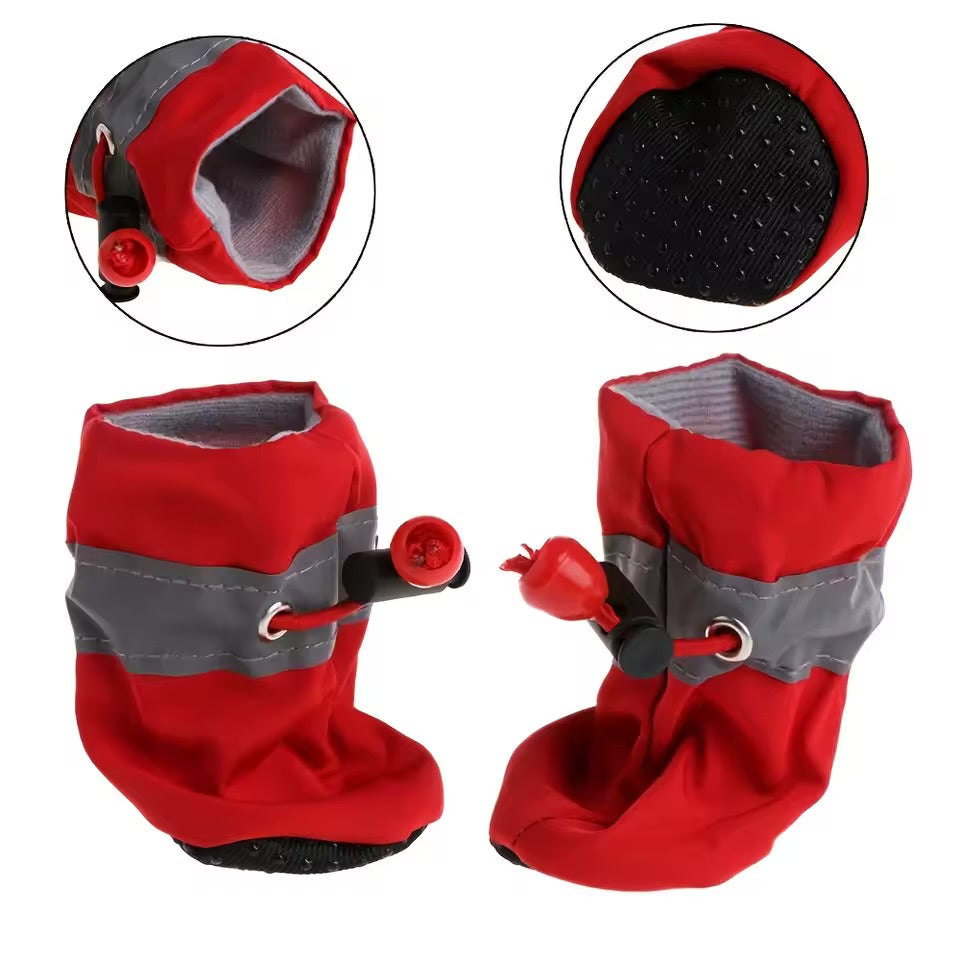 Waterproof Dog Rain Boots Non-Slip Protective Paw Shoes for Small Dogs
