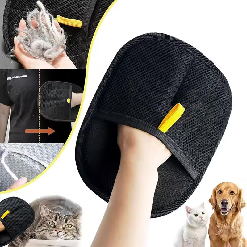 Double Sided Pet Hair Removal Gloves Reusable Fur Remover for Sofa Carpet & Furniture