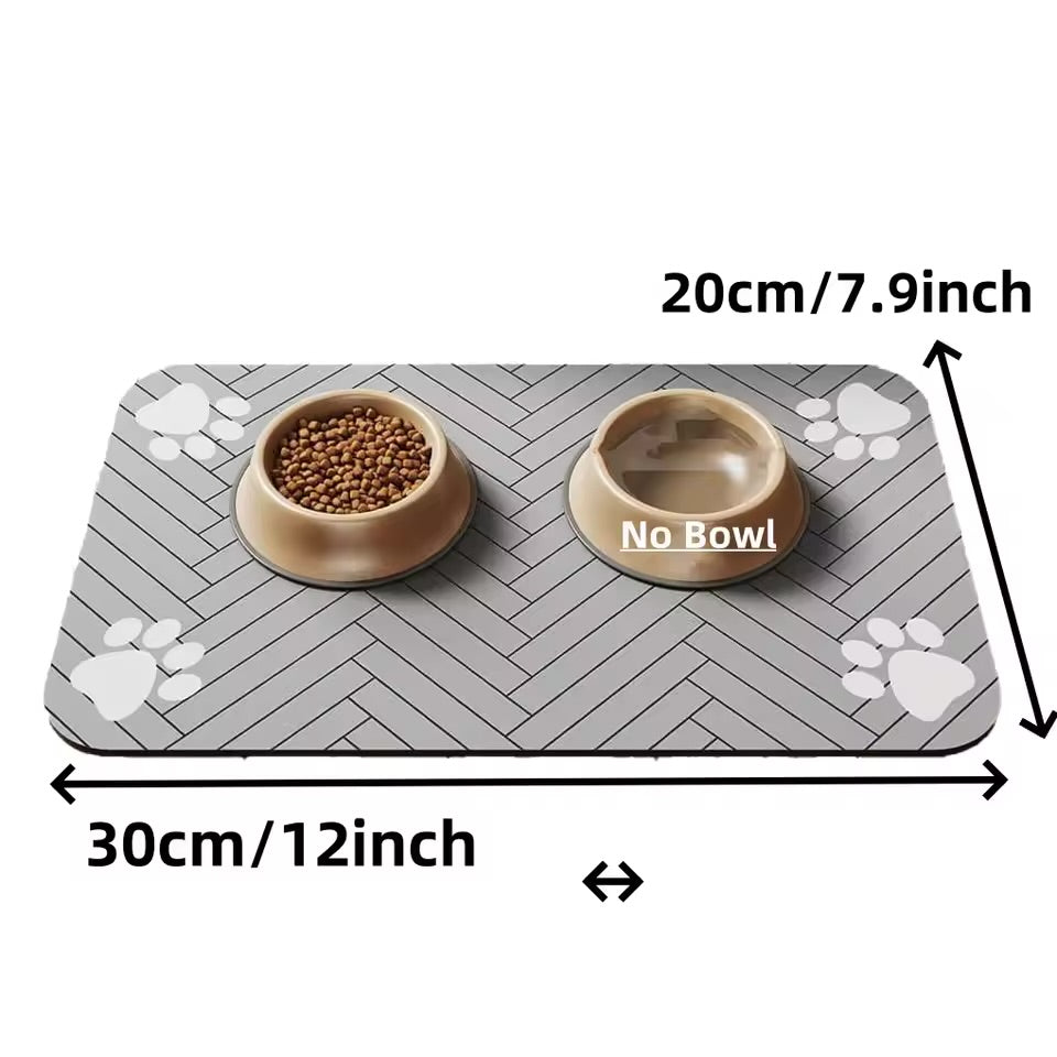 Absorbent Pet Feeding Mat Waterproof Quick Dry Placemat for Dog & Cat Food Bowls