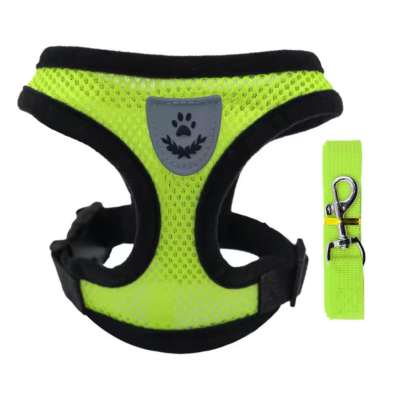 Breathable Summer Dog Harness & Leash Set Lightweight Vest for Small Dogs & Cats