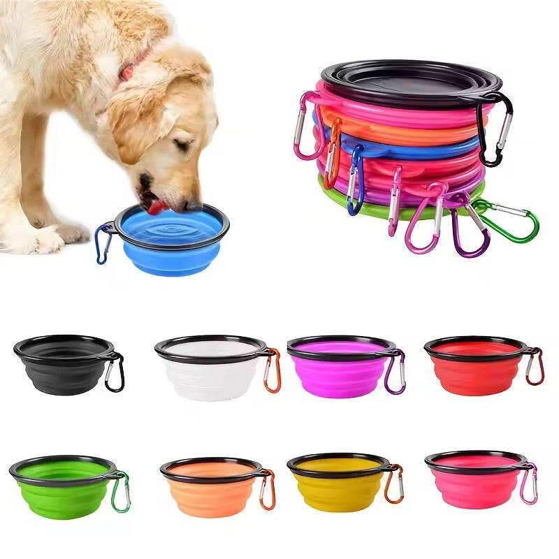 Collapsible Pet Travel Bowl Portable Silicone Food & Water Bowl for Cats & Dogs