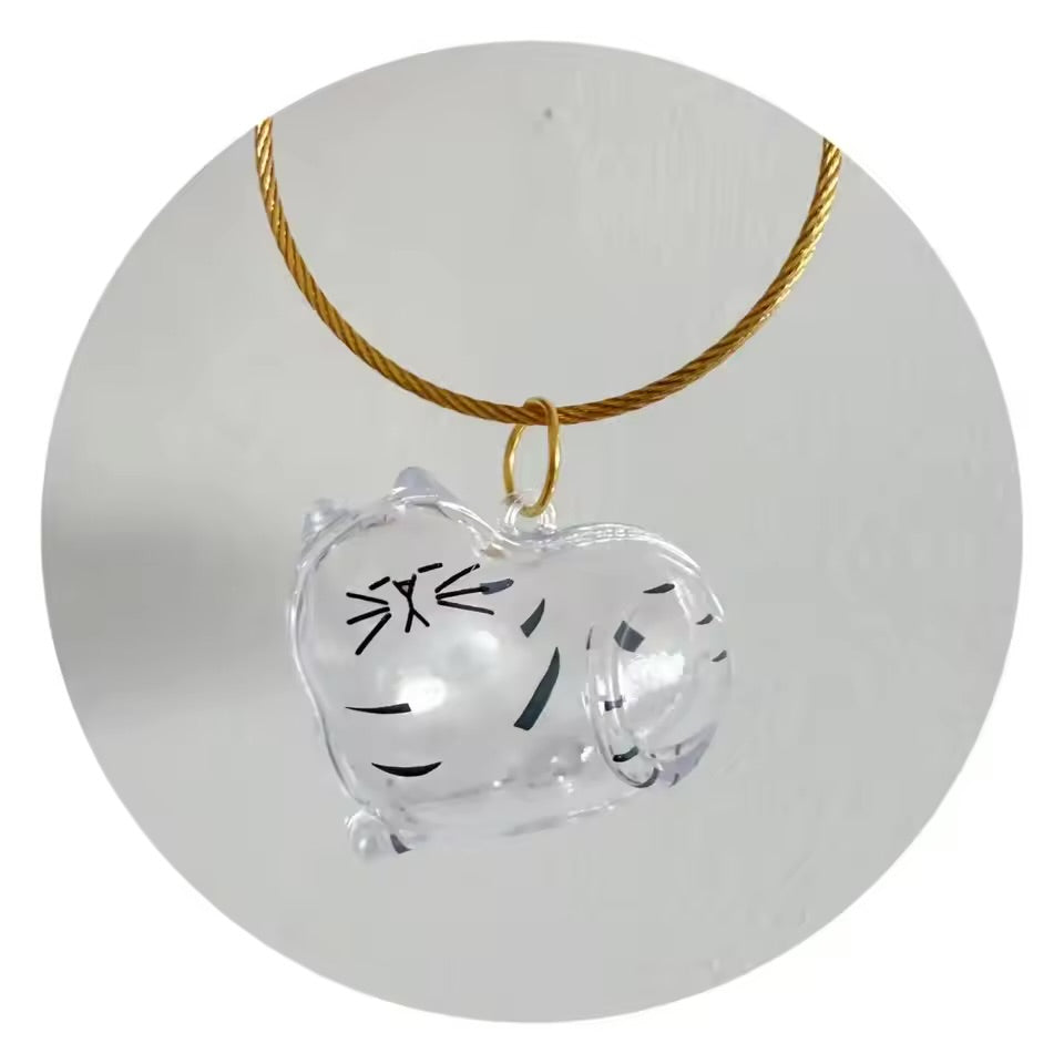 Pet Hair Memorial Keychain Cute Cat & Dog Shape Keepsake Bottle for Pet Lovers