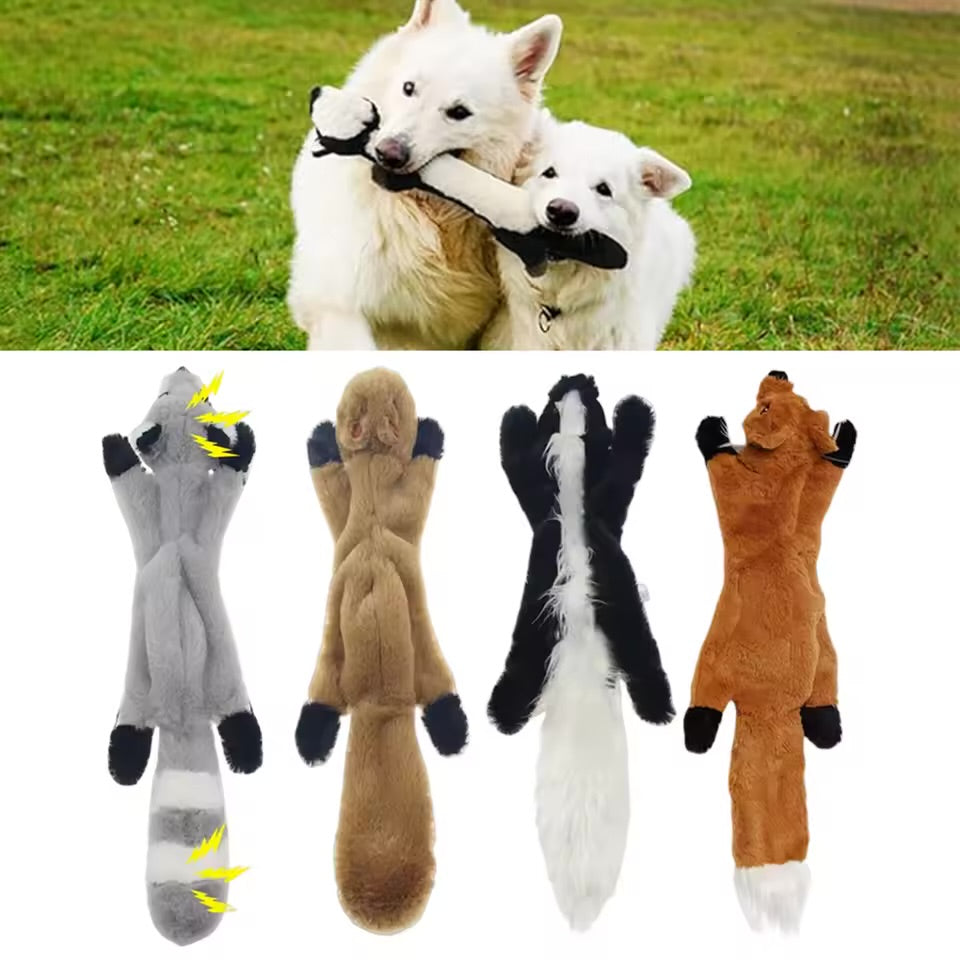 45cm Simulated Animal Plush Dog Toy No Stuffing Squeaky Crinkle Chew Toy for Dogs
