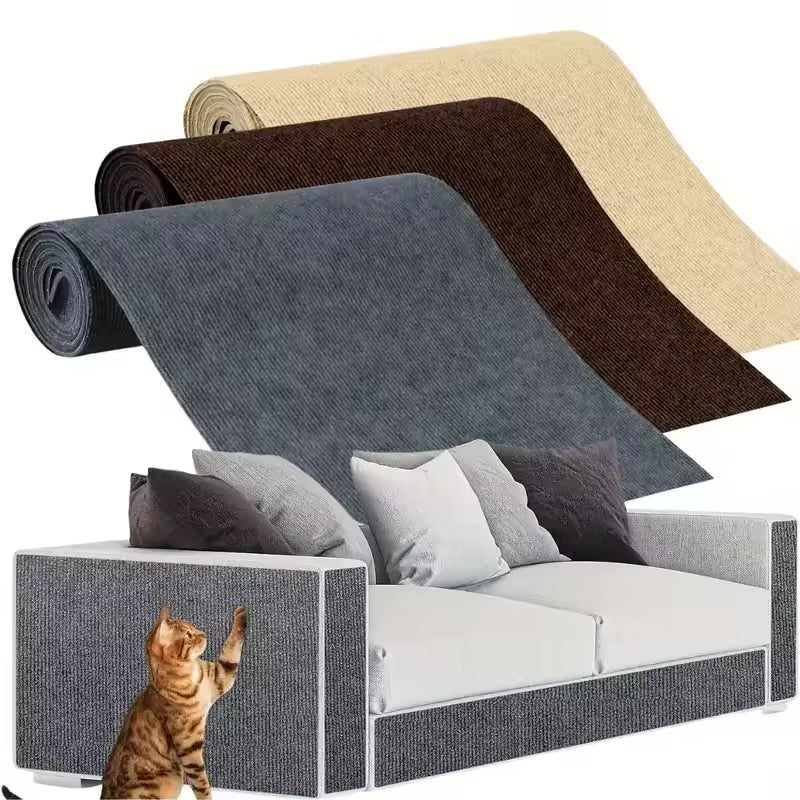Self Adhesive Cat Scratching Mat Trimmable Furniture & Sofa Corner Protector for Cats