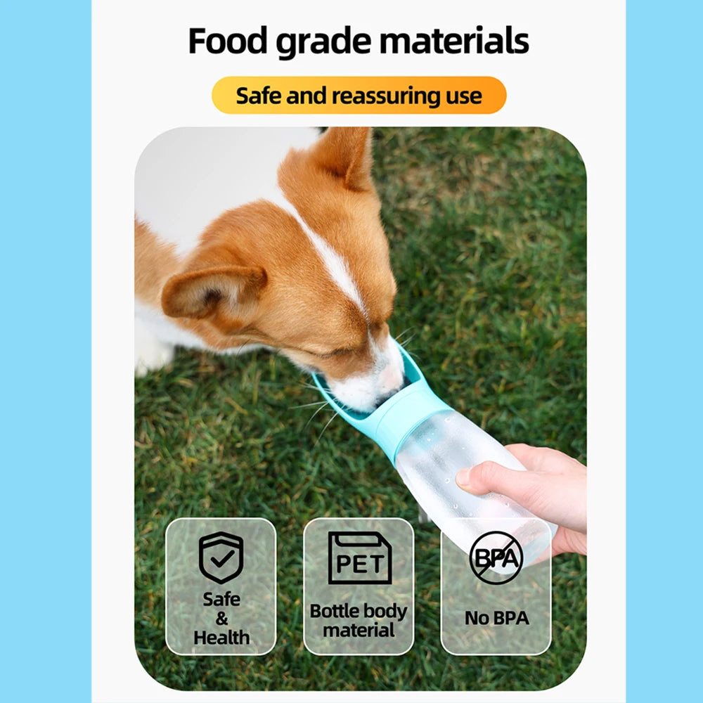 “Portable Dog Water Bottle & Travel Bowl — 500ml Leak-Proof Dispenser for Walks & Hiking”