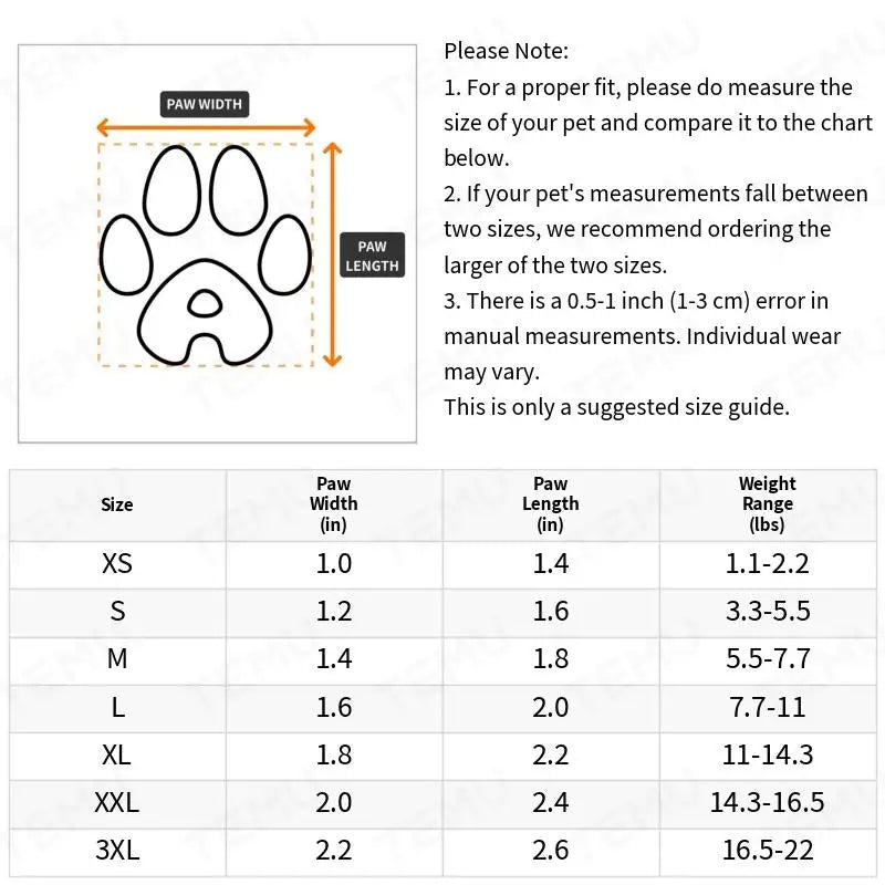 Waterproof Dog Rain Boots Non-Slip Protective Paw Shoes for Small Dogs