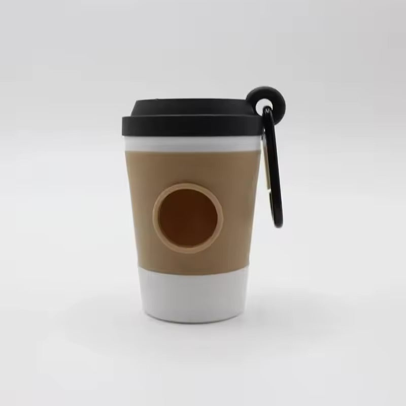 Portable Dog Poop Bag Dispenser Creative Coffee Cup Design Outdoor Waste Storage