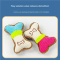 Squeaky Plush Bone Dog Chew Toy Teeth Cleaning Toy for Puppies & Aggressive Chewers