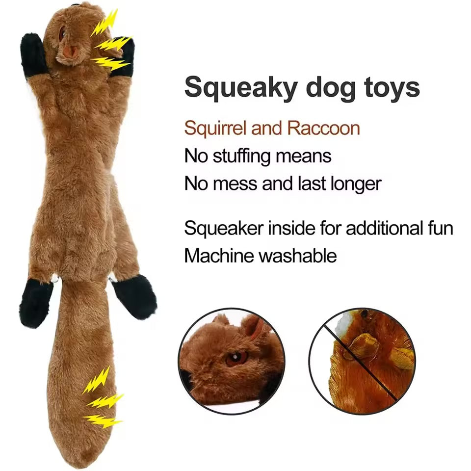 45cm Simulated Animal Plush Dog Toy No Stuffing Squeaky Crinkle Chew Toy for Dogs