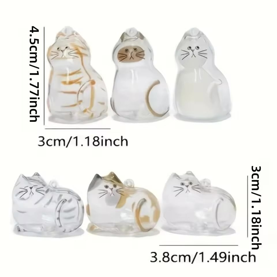 Pet Hair Memorial Keychain Cute Cat & Dog Shape Keepsake Bottle for Pet Lovers