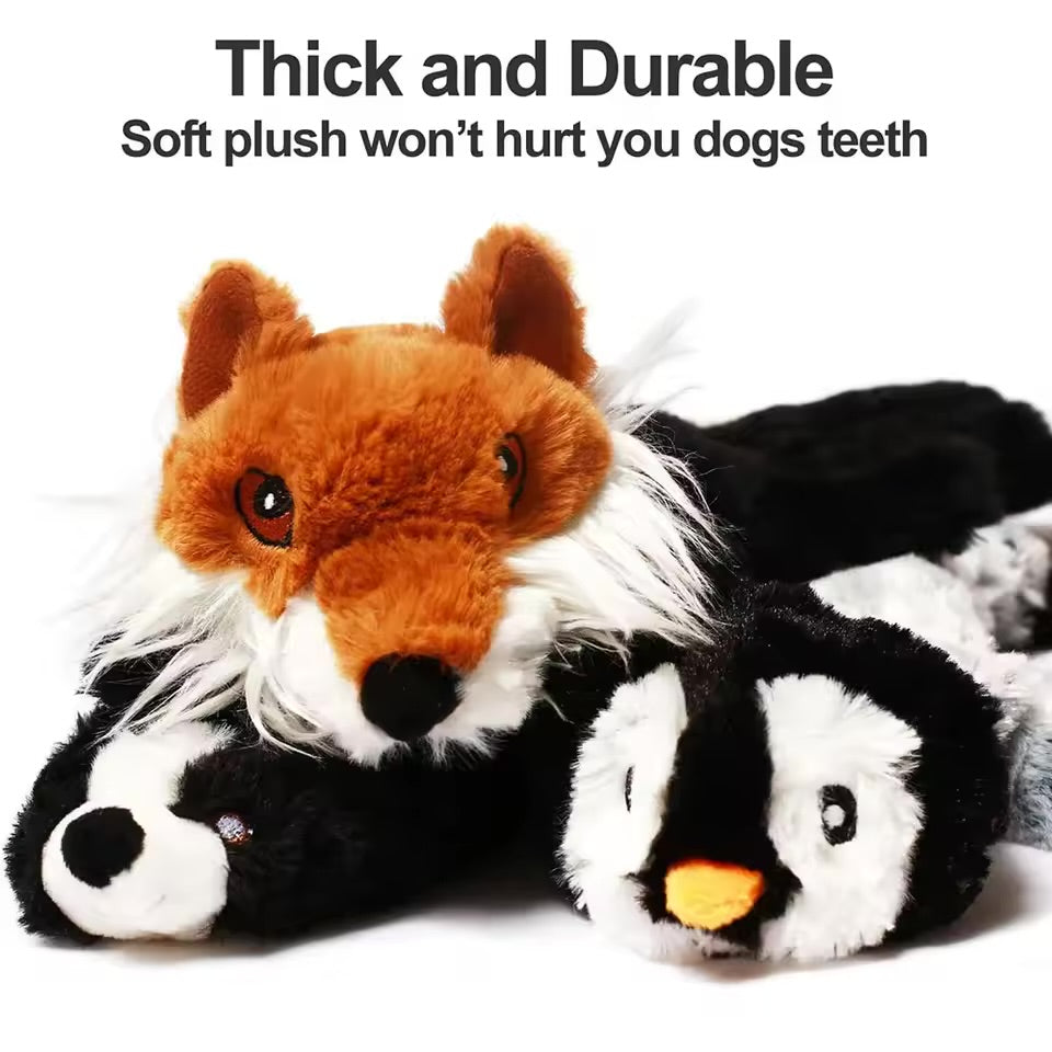 45cm Simulated Animal Plush Dog Toy No Stuffing Squeaky Crinkle Chew Toy for Dogs