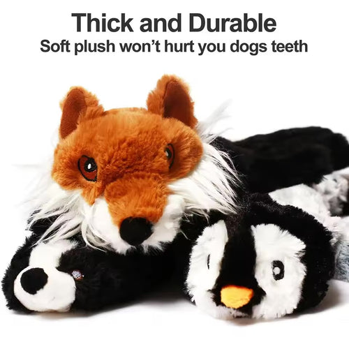 45cm Simulated Animal Plush Dog Toy No Stuffing Squeaky Crinkle Chew Toy for Dogs