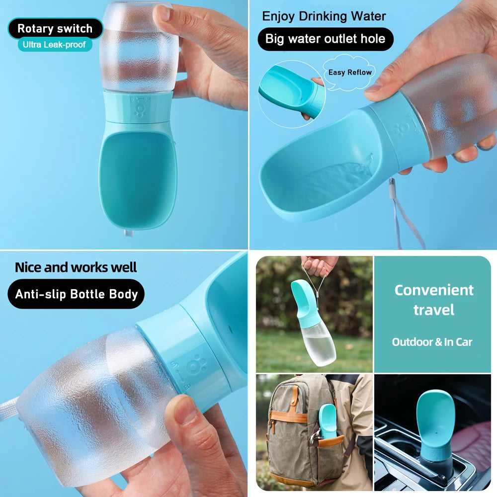 “Portable Dog Water Bottle & Travel Bowl — 500ml Leak-Proof Dispenser for Walks & Hiking”