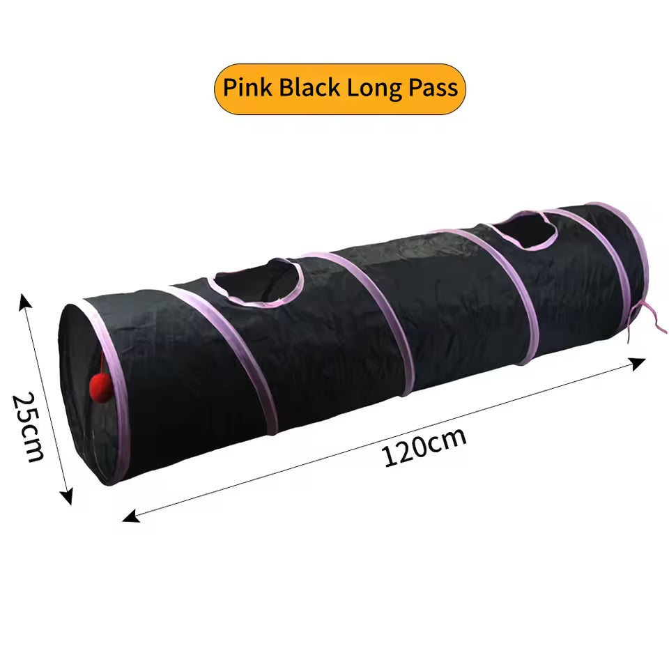 Foldable Cat Tunnel Toy Breathable Collapsible Play Tube for Indoor Cats