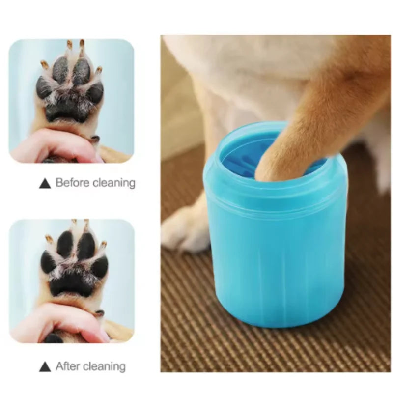 Portable Pet Paw Cleaner Cup Silicone Foot Washing Brush & Towel for Dogs