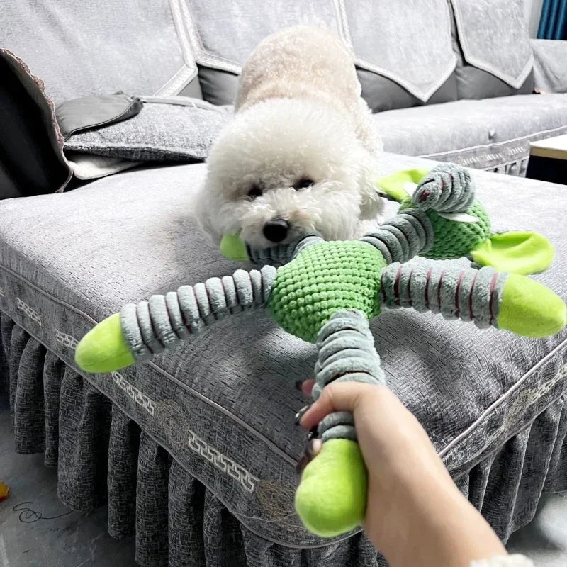 Indestructible Large Dog Squeaky Plush Toy Animal Shape Dental Chew & Molar Training Toy
