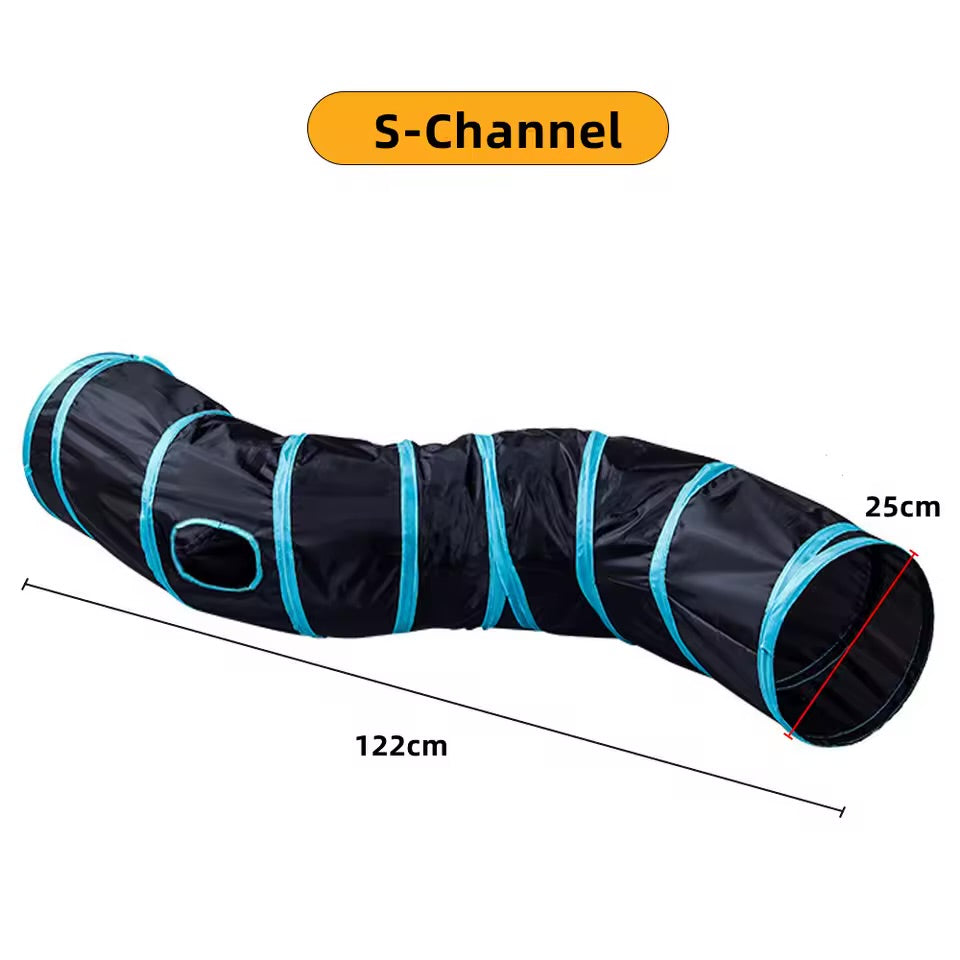 Foldable Cat Tunnel Toy Breathable Collapsible Play Tube for Indoor Cats