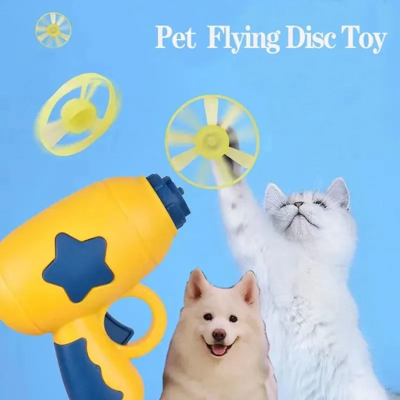 Mini Flying Disc Shooter Cat Toy Interactive Launch & Chase Game for Cats & Kittens