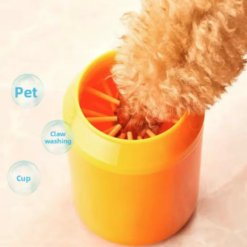 Portable Pet Paw Cleaner Cup Silicone Foot Washing Brush & Towel for Dogs