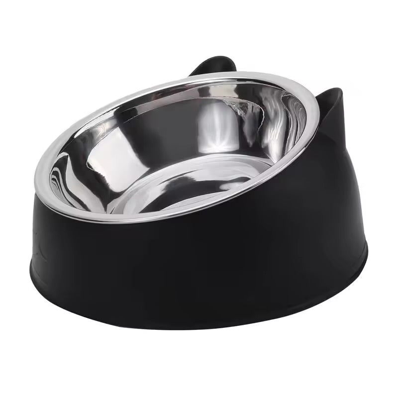 Stainless Steel Inclined Pet Bowl Tilted Feeding Bowl Set for Cats & Dogs