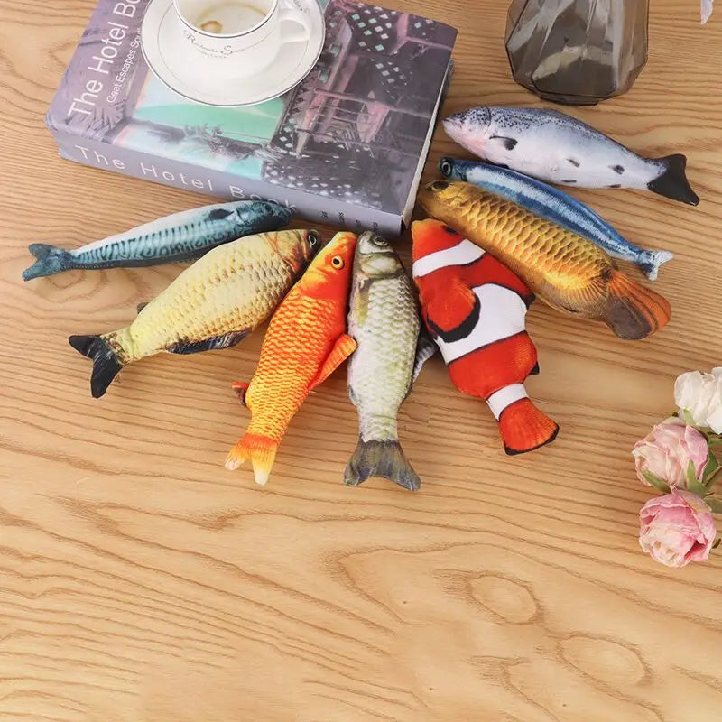 3D Fish Catnip Plush Cat Toy Soft Interactive Simulation Fish Doll for Cats