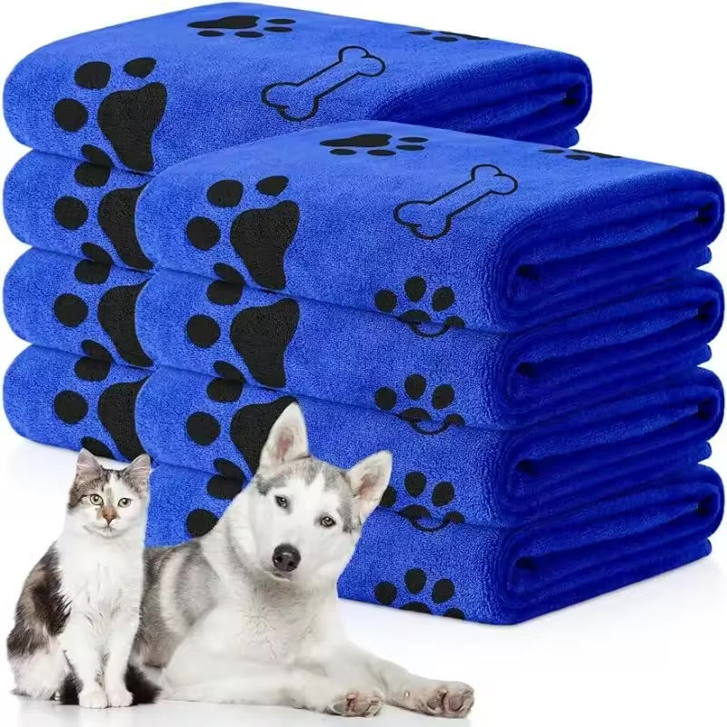 Quick-Dry Microfiber Pet Bath Towel Super Absorbent Drying Towel for Dogs & Cats