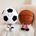 Sports Ball Plush Pet Toy Football & Basketball Interactive Toy for Dogs & Cats
