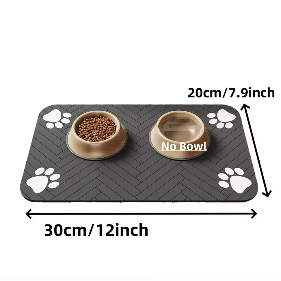 Absorbent Pet Feeding Mat Waterproof Quick Dry Placemat for Dog & Cat Food Bowls