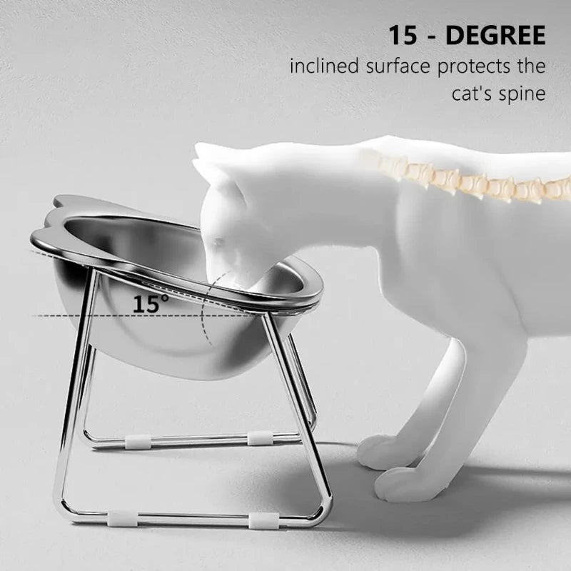 Tilted Neck Guard Pet Bowl Healthy Feeding Dish for Cats & Puppies