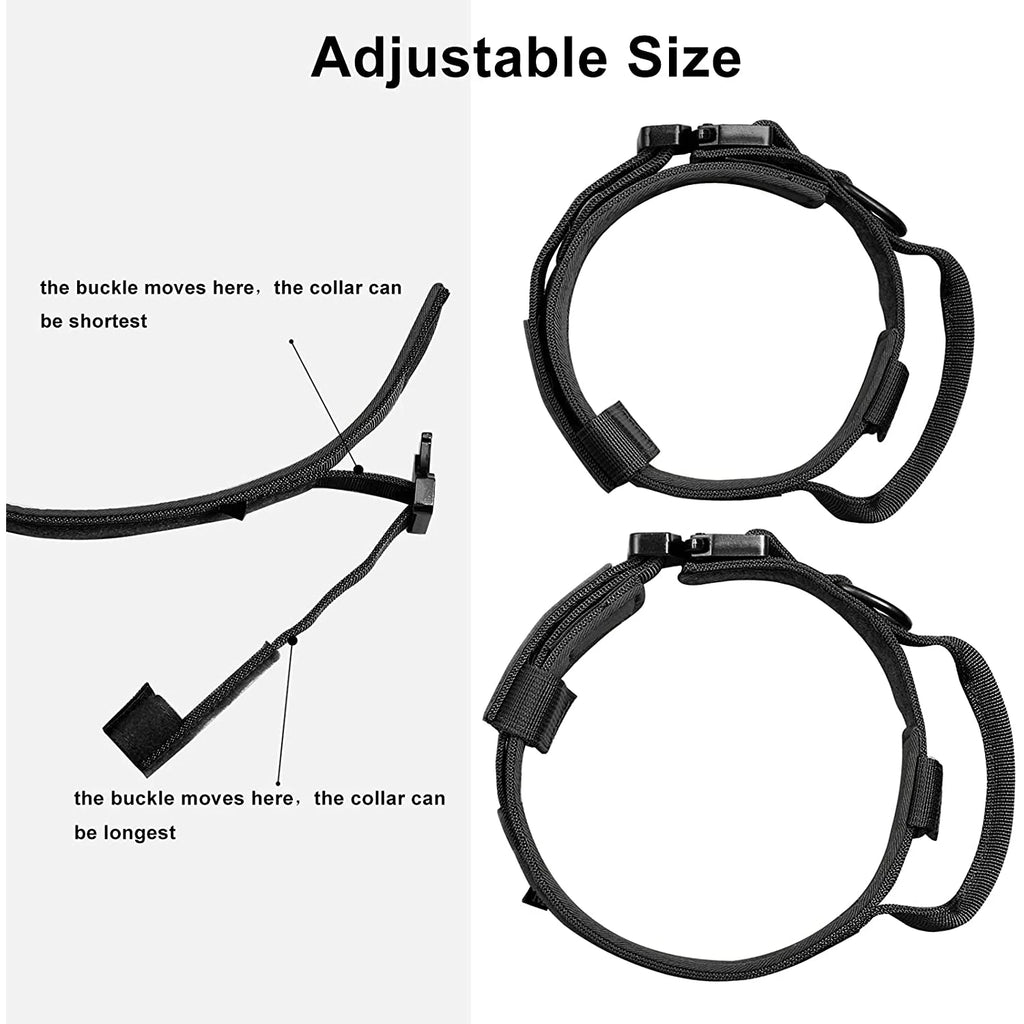 Tactical Military Dog Collar Adjustable Heavy Duty Nylon Collar with Control Handle for Medium & Large Dogs