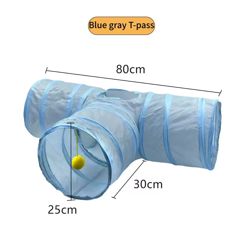 Foldable Cat Tunnel Toy Breathable Collapsible Play Tube for Indoor Cats