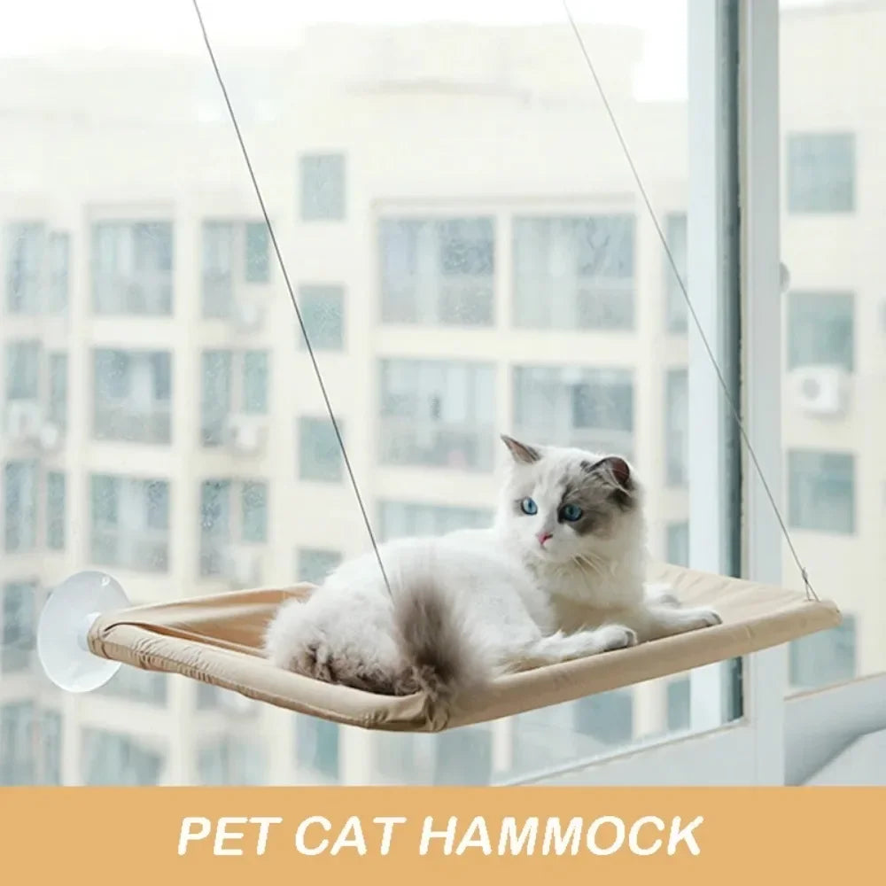 Hanging Cat Hammock Bed Aerial Window Seat Nest & Climbing Frame for Cats