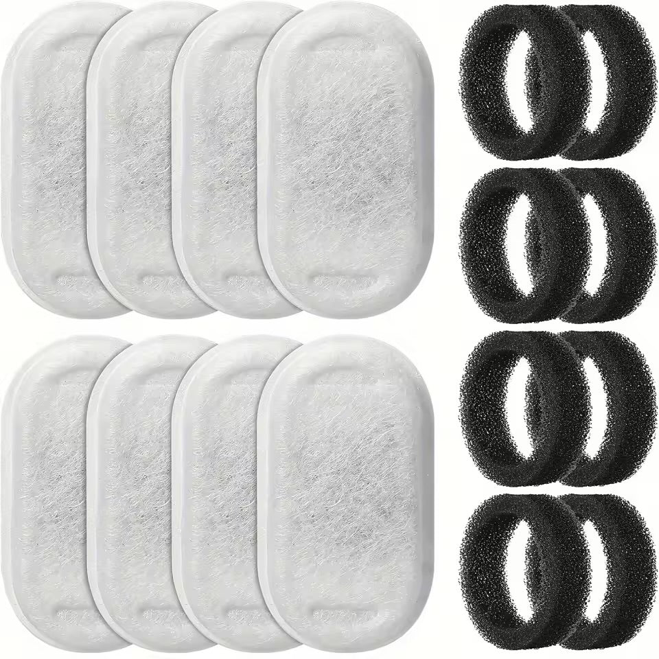 8pc Cat Water Fountain Replacement Filters Compatible Multi-Model Filter Set for Pet Water Dispensers