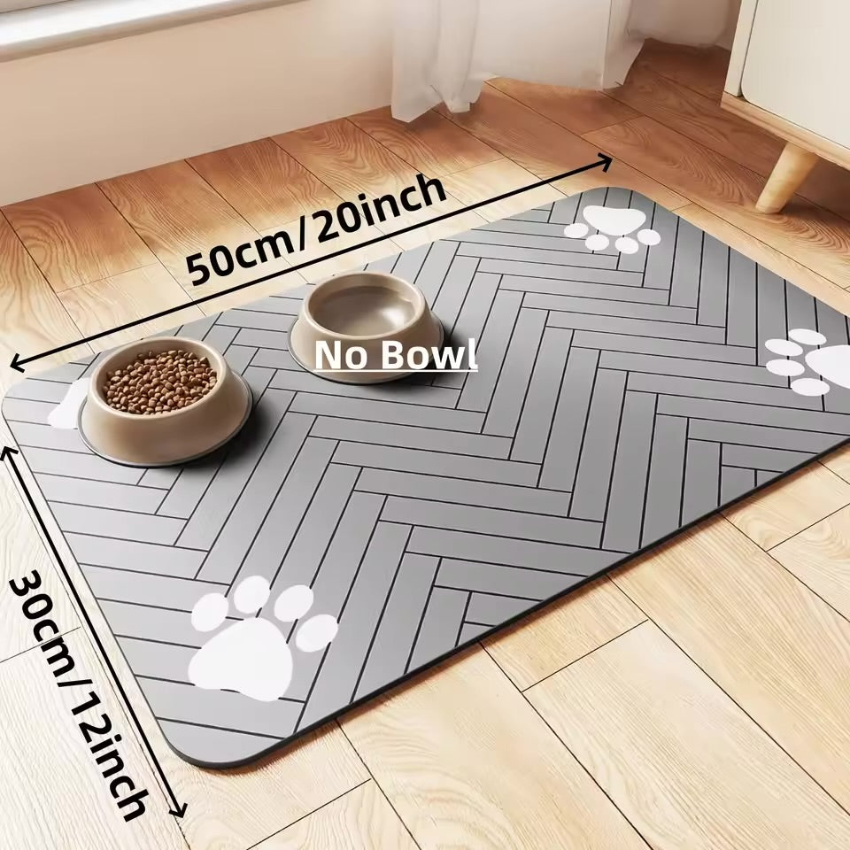 Absorbent Pet Feeding Mat Waterproof Quick Dry Placemat for Dog & Cat Food Bowls
