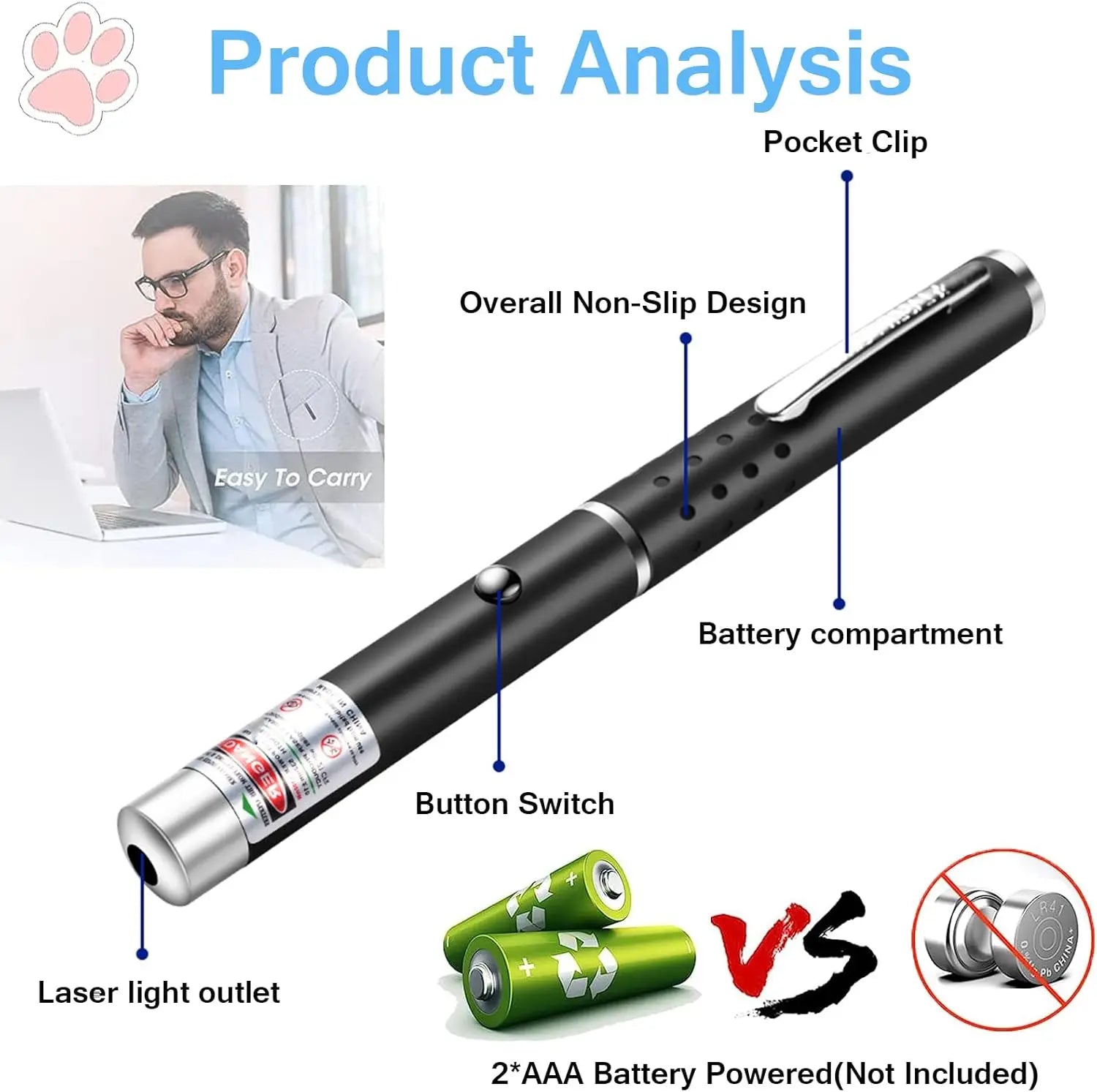 “2-in-1 Cat Laser Toy & LED Flashlight — Portable Pet Entertainer”