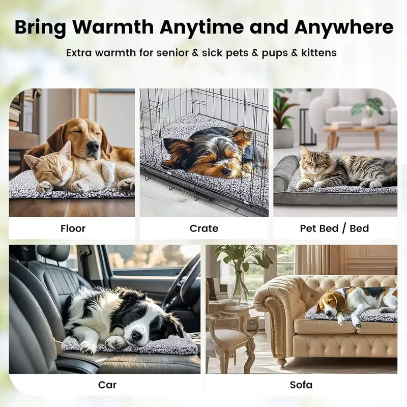 Electric-Free Thermal Pet Warming Pad Self Heating Anti-Slip Mat for Cats & Dogs