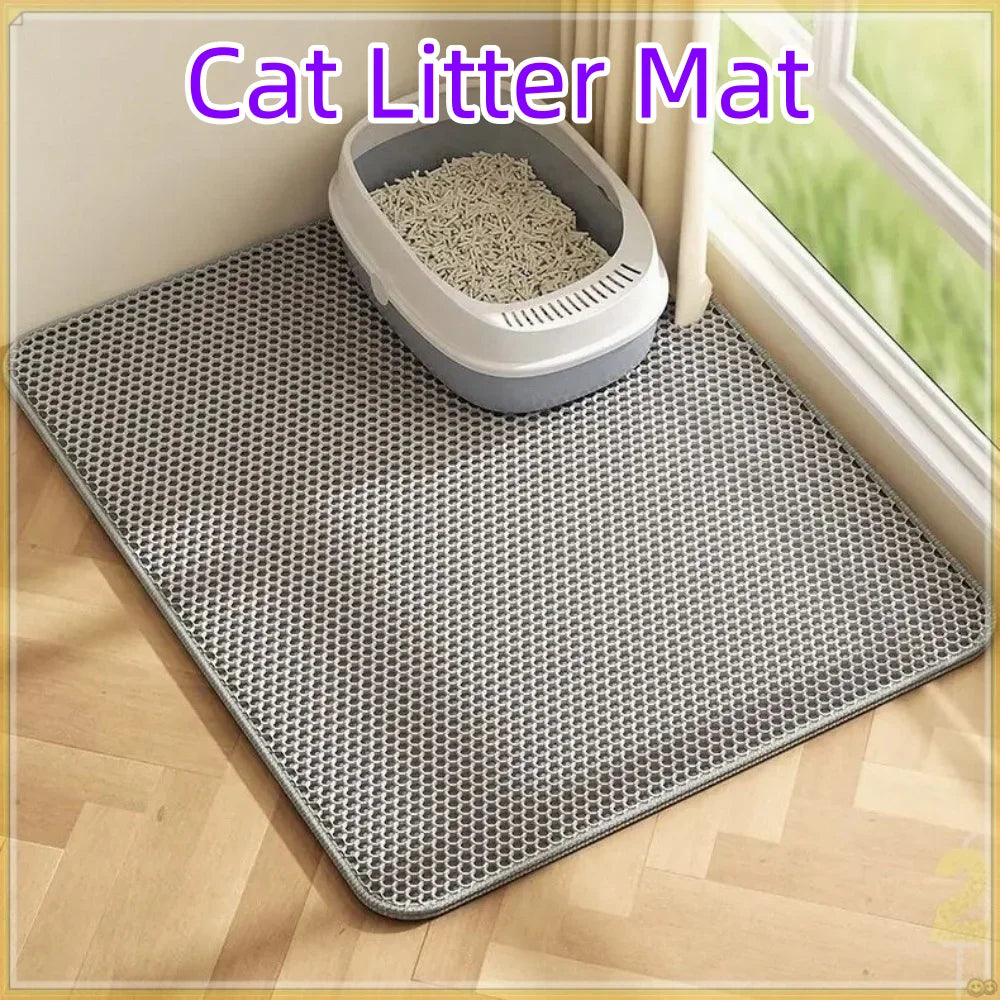 Premium Large Cat Litter Mat Waterproof Double Layer Non-Slip Washable Trapper 90x60cm