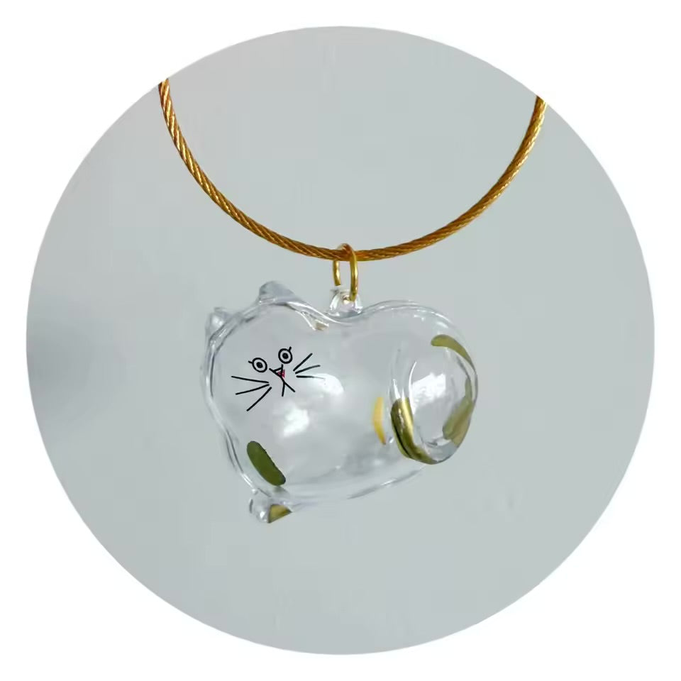 Pet Hair Memorial Keychain Cute Cat & Dog Shape Keepsake Bottle for Pet Lovers