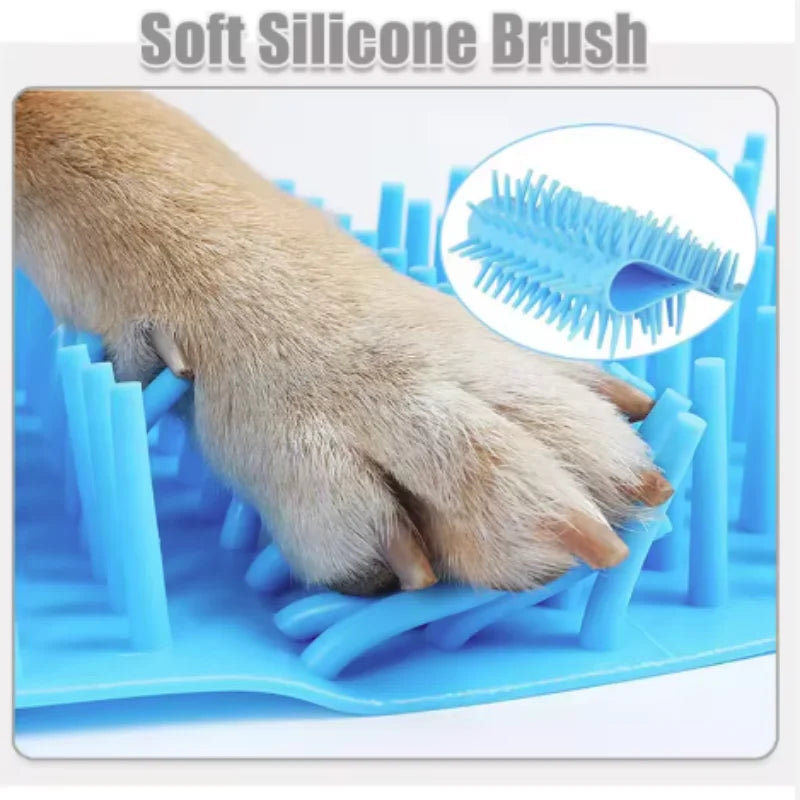 Portable Pet Paw Cleaner Cup Silicone Foot Washing Brush & Towel for Dogs
