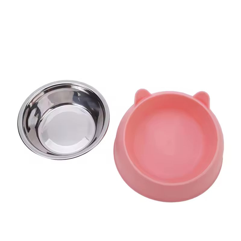 Stainless Steel Inclined Pet Bowl Tilted Feeding Bowl Set for Cats & Dogs