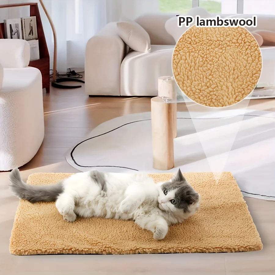 Electric-Free Thermal Pet Warming Pad Self Heating Anti-Slip Mat for Cats & Dogs