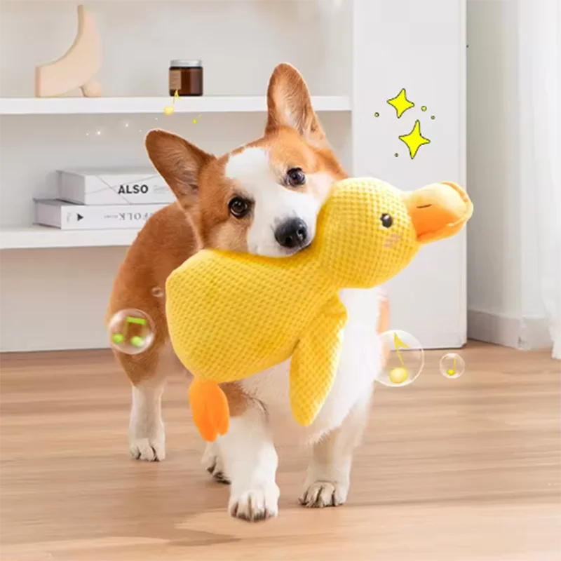 Cute Duck Plush Dog Toy Stress Relief Hugging Doll for Dogs & Puppies