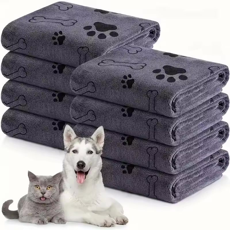 Quick-Dry Microfiber Pet Bath Towel Super Absorbent Drying Towel for Dogs & Cats