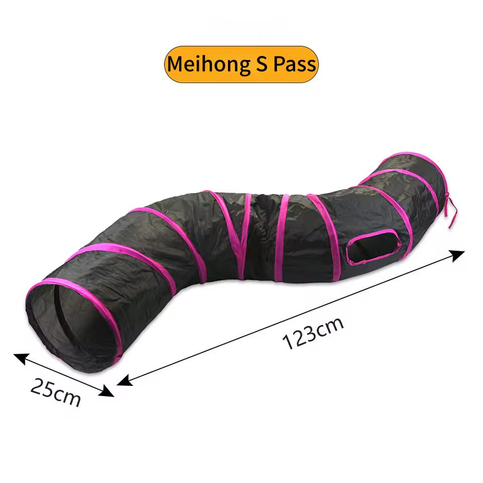 Foldable Cat Tunnel Toy Breathable Collapsible Play Tube for Indoor Cats