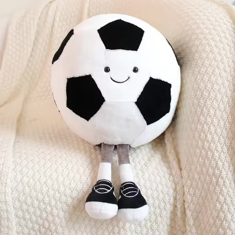 Sports Ball Plush Pet Toy Football & Basketball Interactive Toy for Dogs & Cats